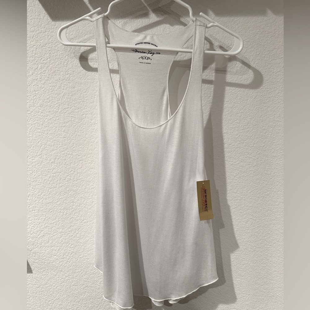 White Flowy Tank Top, Size-M, American Rag(Macys), tags Attached